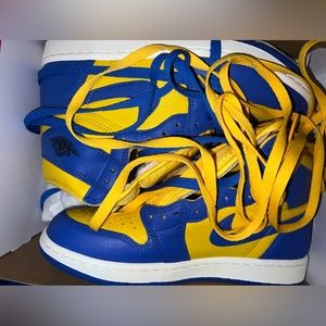 Yellow & Blue Jordan 1 women’s 8